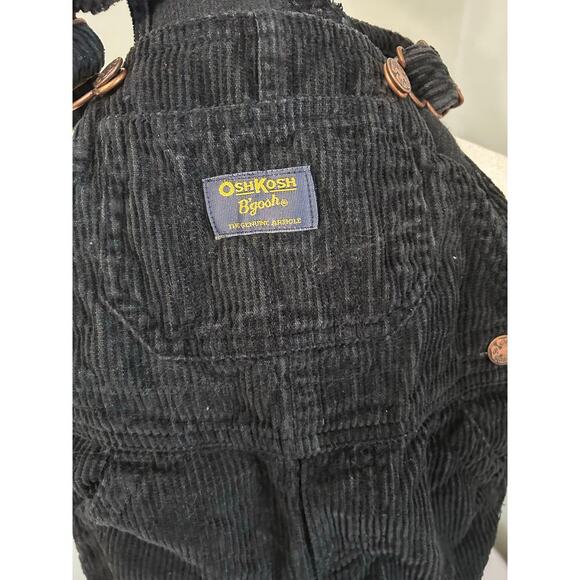 VTG Oshkosh B‘Gosh Black Corduroy Carpenter Vestback Overalls Size 12 Months - Picture 13 of 13